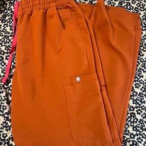 Figs Women's Orange Cargo Scrub Pants